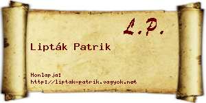 Lipták Patrik névjegykártya